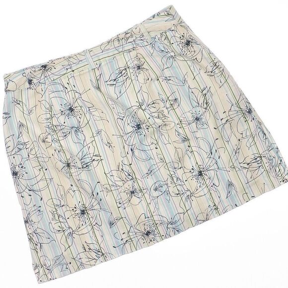 Tehama Skort Skirt Size 8 Womens Floral White Blue Zip Pocket Stretch 29x16.5 - Picture 4 of 9